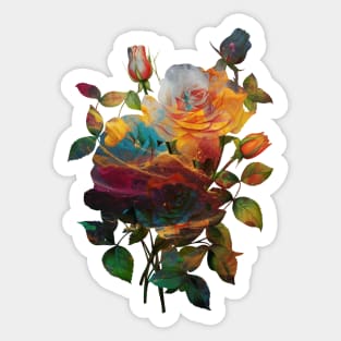 Painted Roses Sticker